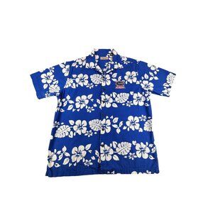 Florida Gators Hawaiian Shirt Chillinwear Blue Floral Cotton Mens M Camp UF